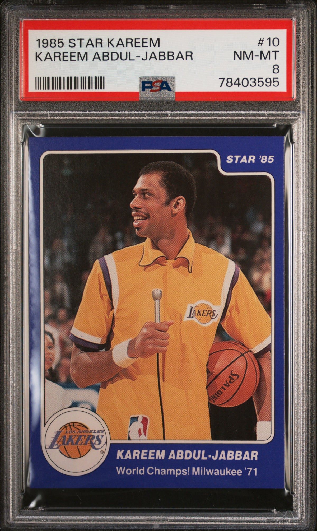 Kareem Abdul-Jabbar 1985 Star Basketball Card #10 Graded PSA 8-Powers Sports Memorabilia