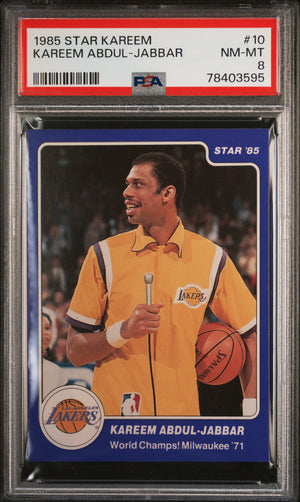 Kareem Abdul-Jabbar 1985 Star Basketball Card #10 Graded PSA 8-Powers Sports Memorabilia