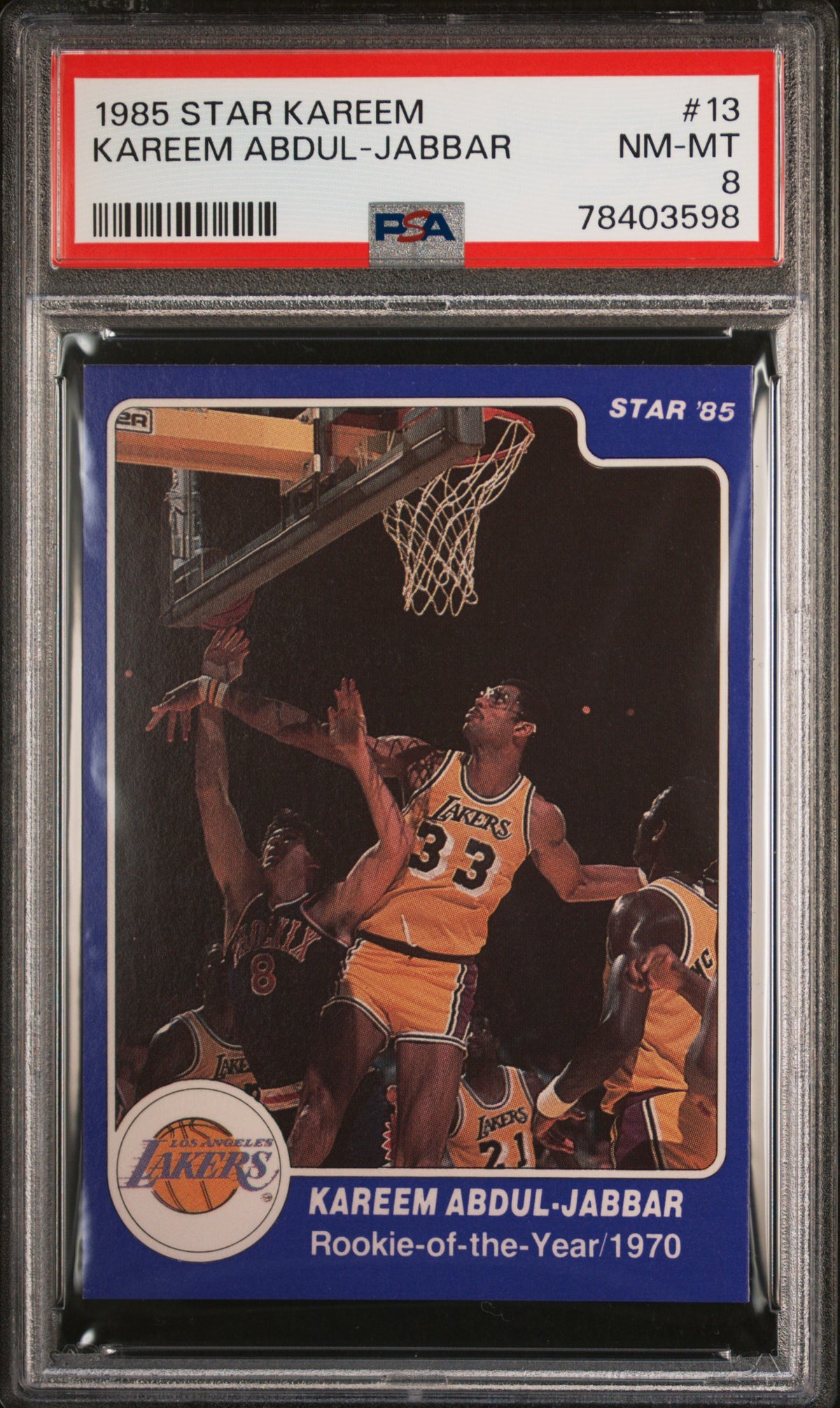 Kareem Abdul-Jabbar 1985 Star Basketball Card #13 Graded PSA 8-Powers Sports Memorabilia