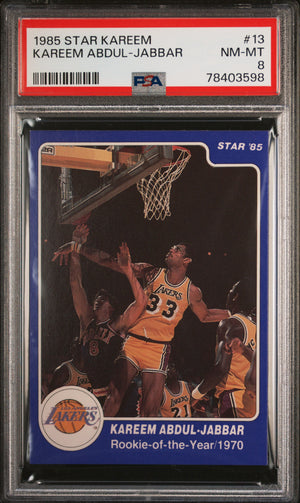 Kareem Abdul-Jabbar 1985 Star Basketball Card #13 Graded PSA 8-Powers Sports Memorabilia