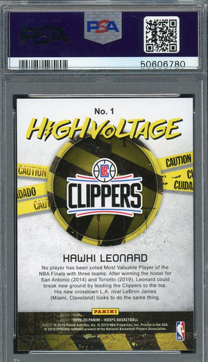 Kawhi Leonard 2019 Panini Hoops High Voltage Basketball Card #1 Graded PSA 8-Powers Sports Memorabilia