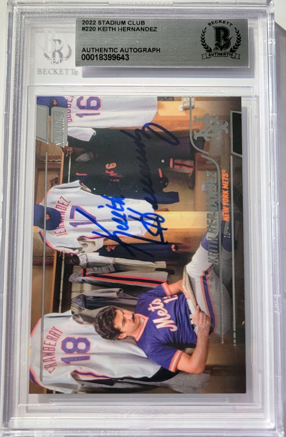 Keith Hernandez Signed New York Mets 2022 Topps Stadium Club Card #220 Beckett-Powers Sports Memorabilia
