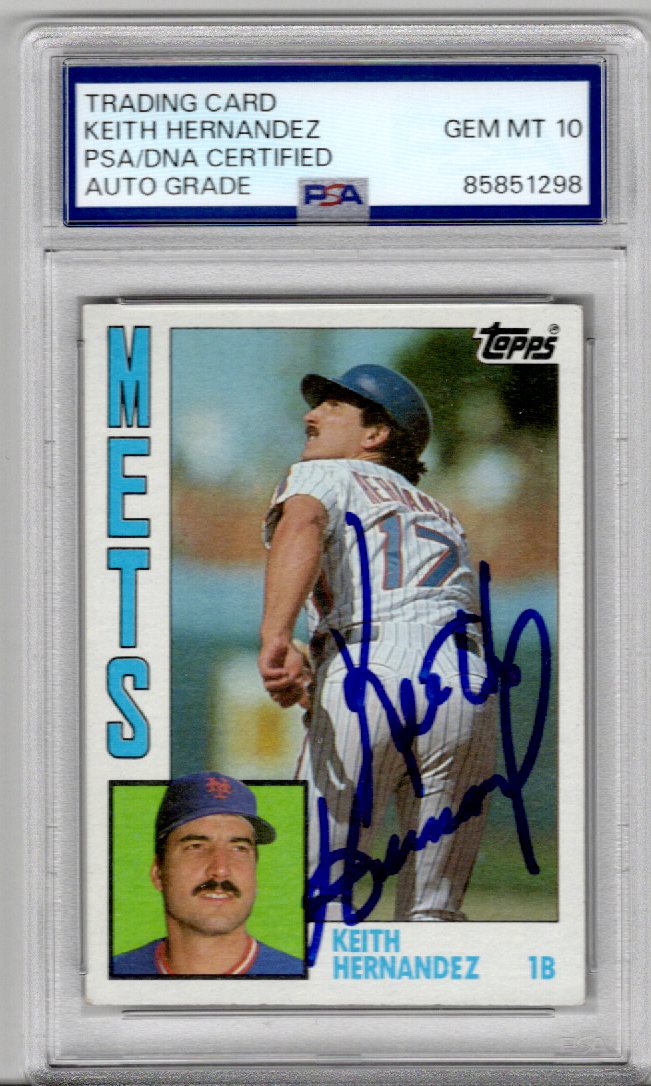 Keith Hernandez Signed New York Mets 1984 Topps #120 Card PSA AUTO Grade GEM MT 10-Powers Sports Memorabilia