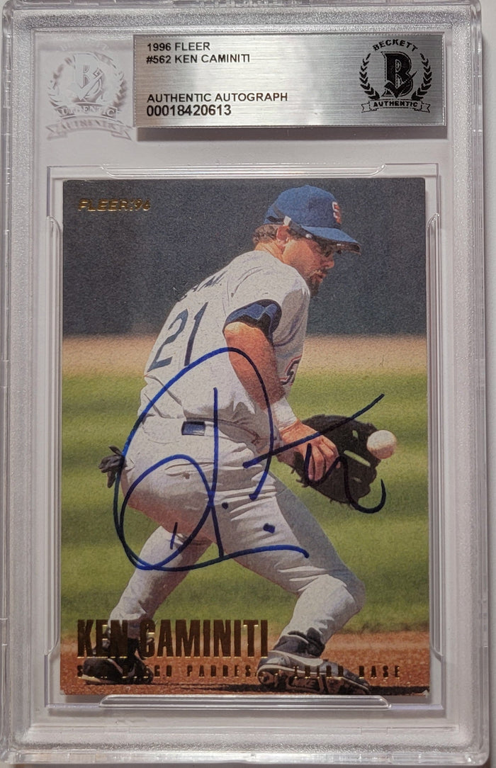 Ken Caminiti Signed Houston Astros 1996 Fleer #562 Card - Beckett-Powers Sports Memorabilia
