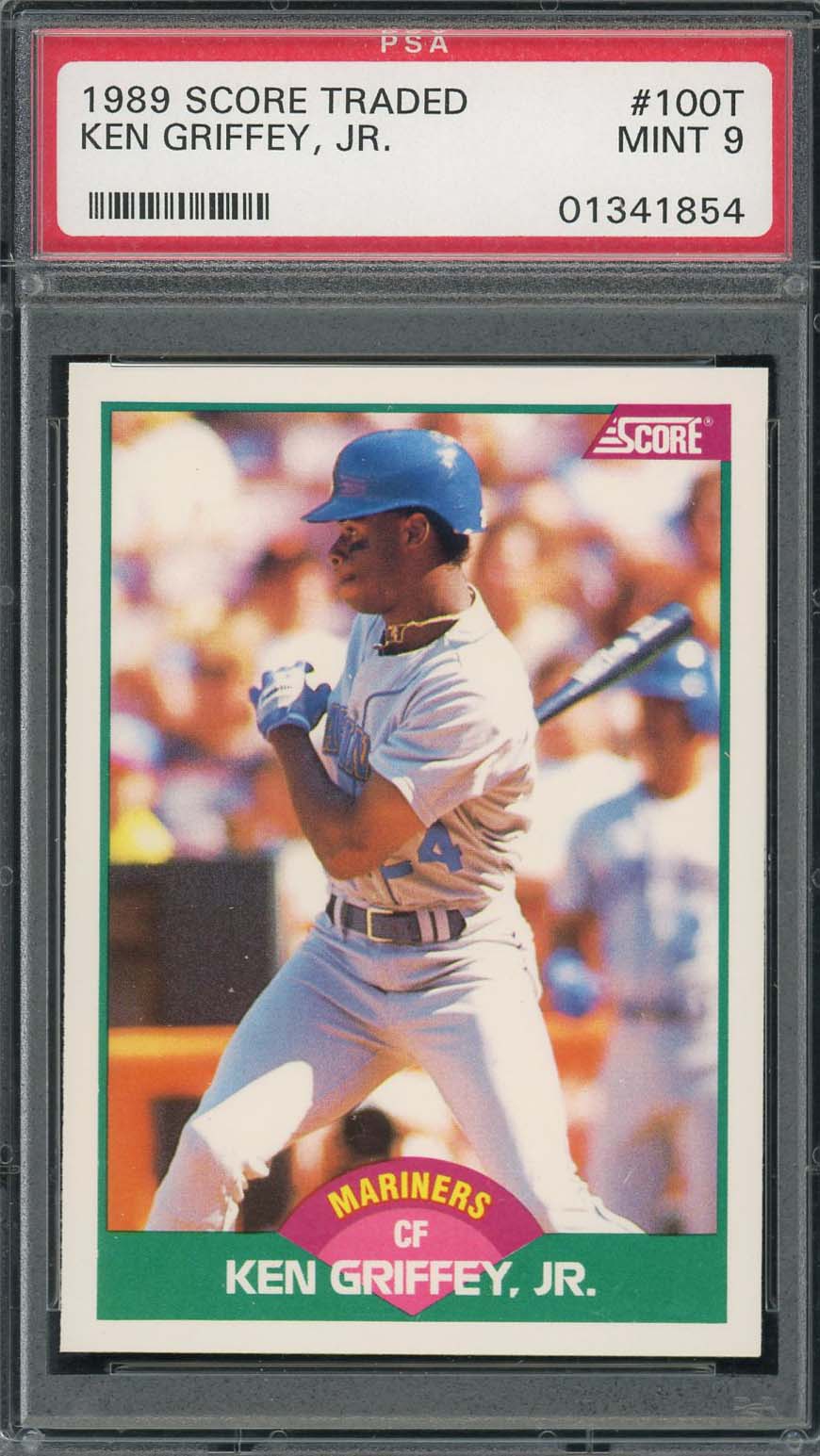 Ken Griffey Jr 1989 Topps Traded Baseball Rookie Card RC #100T Graded PSA 9-Powers Sports Memorabilia
