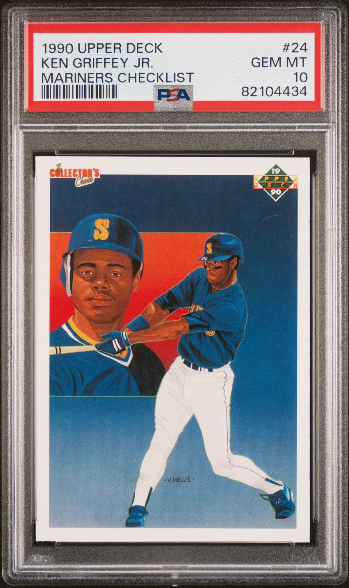 Ken Griffey Jr 1990 Upper Deck Mariners Checklist Card #24 Graded PSA 10-Powers Sports Memorabilia