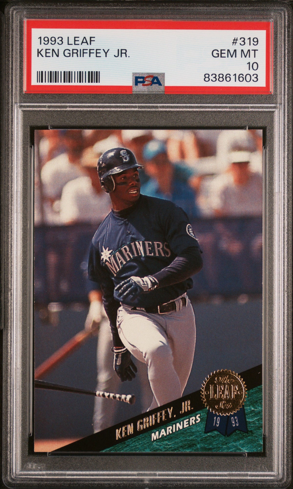 Ken Griffey Jr 1993 Leaf Baseball Card #319 Graded PSA 10-Powers Sports Memorabilia