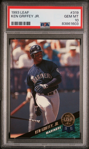 Ken Griffey Jr 1993 Leaf Baseball Card #319 Graded PSA 10-Powers Sports Memorabilia
