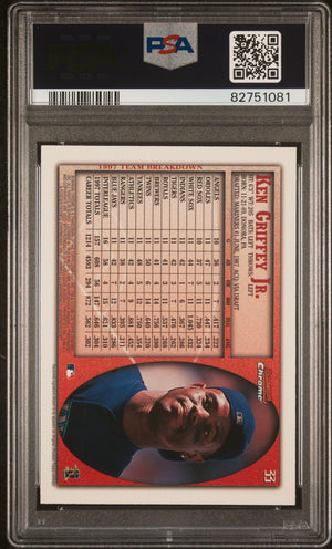 Ken Griffey Jr 1998 Bowman Chrome Baseball Card #33 Graded PSA 10-Powers Sports Memorabilia