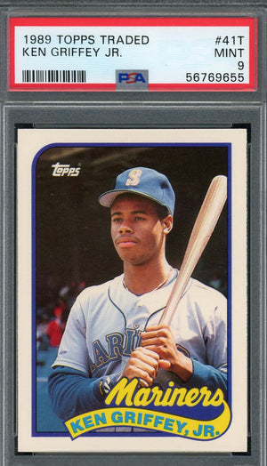 Ken Griffey Jr 1989 Topps Traded Baseball Rookie Card RC #41T Graded PSA 9-Powers Sports Memorabilia