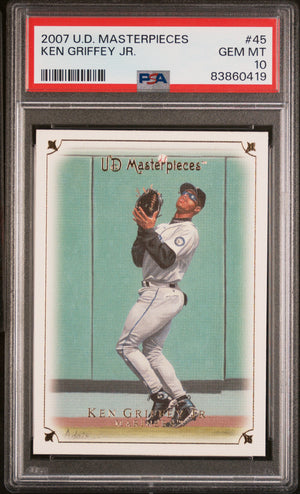 Ken Griffey Jr 2007 Upper Deck Masterpieces Baseball Card #45 Graded PSA 10-Powers Sports Memorabilia
