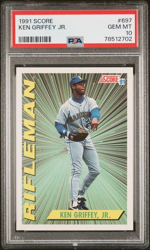 Ken Griffey Jr 1991 Score Rifleman Baseball Card #697 Graded PSA 10-Powers Sports Memorabilia