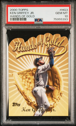 Ken Griffey Jr 2000 Topps Hands of Gold Baseball Card #HG3 Graded PSA 10-Powers Sports Memorabilia
