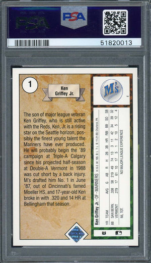 Ken Griffey Jr 1989 Upper Deck Baseball Rookie Card RC #1 Graded PSA 8-Powers Sports Memorabilia