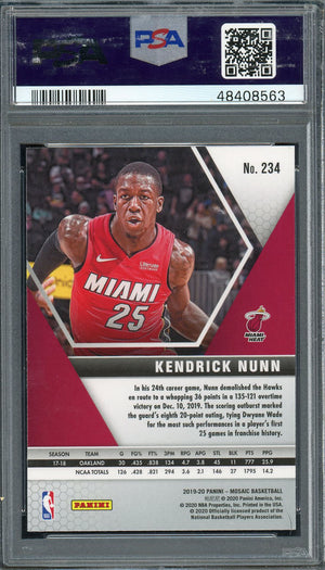 Kendrick Nunn 2019 Panini Mosaic Basketball Rookie Card RC #234 Graded PSA 9 MINT-Powers Sports Memorabilia