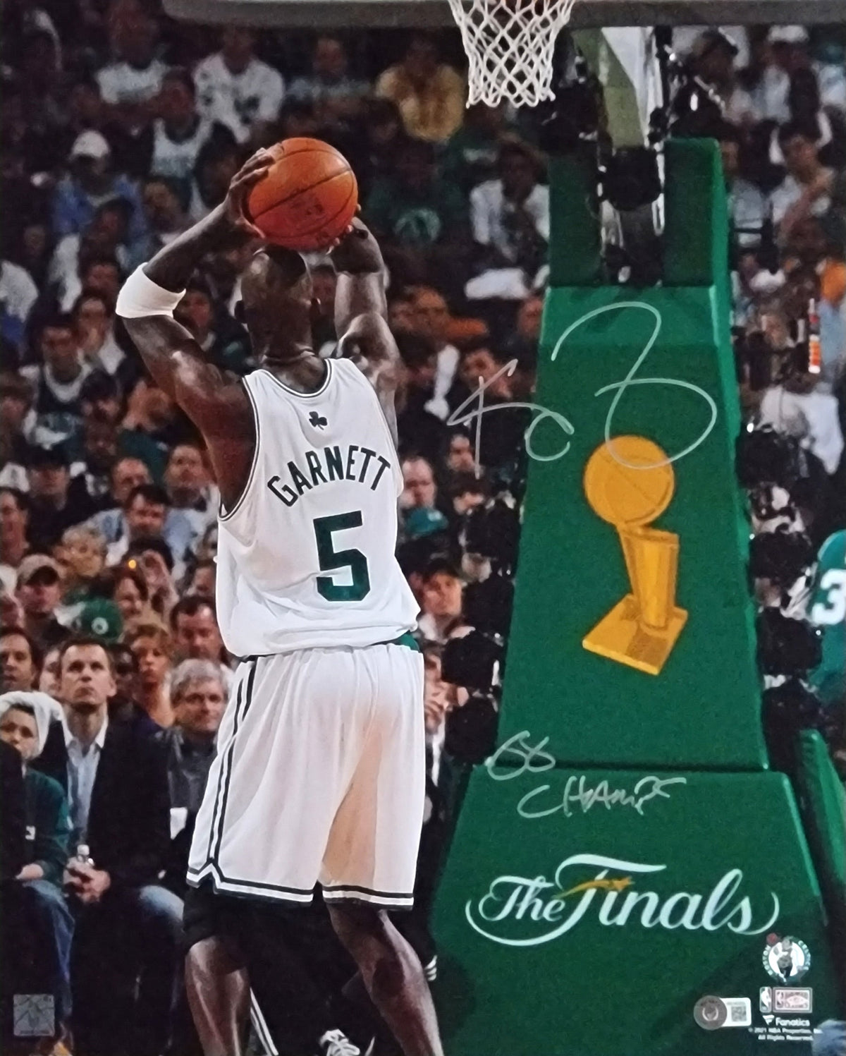 Kevin Garnett Autographed Boston Celtics 2008 NBA Finals 16x20 Photo W/ 08 Champs Witnessed-Powers Sports Memorabilia