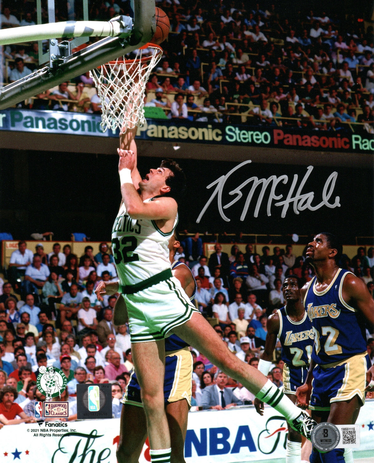 Kevin McHale Signed Boston Celtics 8x10 Photo Beckett Witnessed #2-Powers Sports Memorabilia