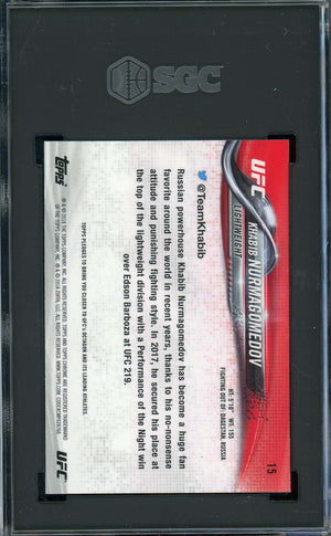 Khabib Nurmagomedov 2019 Topps Chrome UFC Card #15 Graded SGC 10-Powers Sports Memorabilia