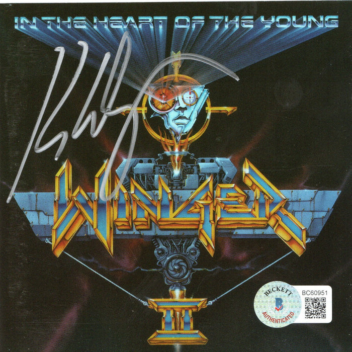 Kip Winger Signed Winger In The Heart Of The Young CD Cover With Disc - Beckett-Powers Sports Memorabilia