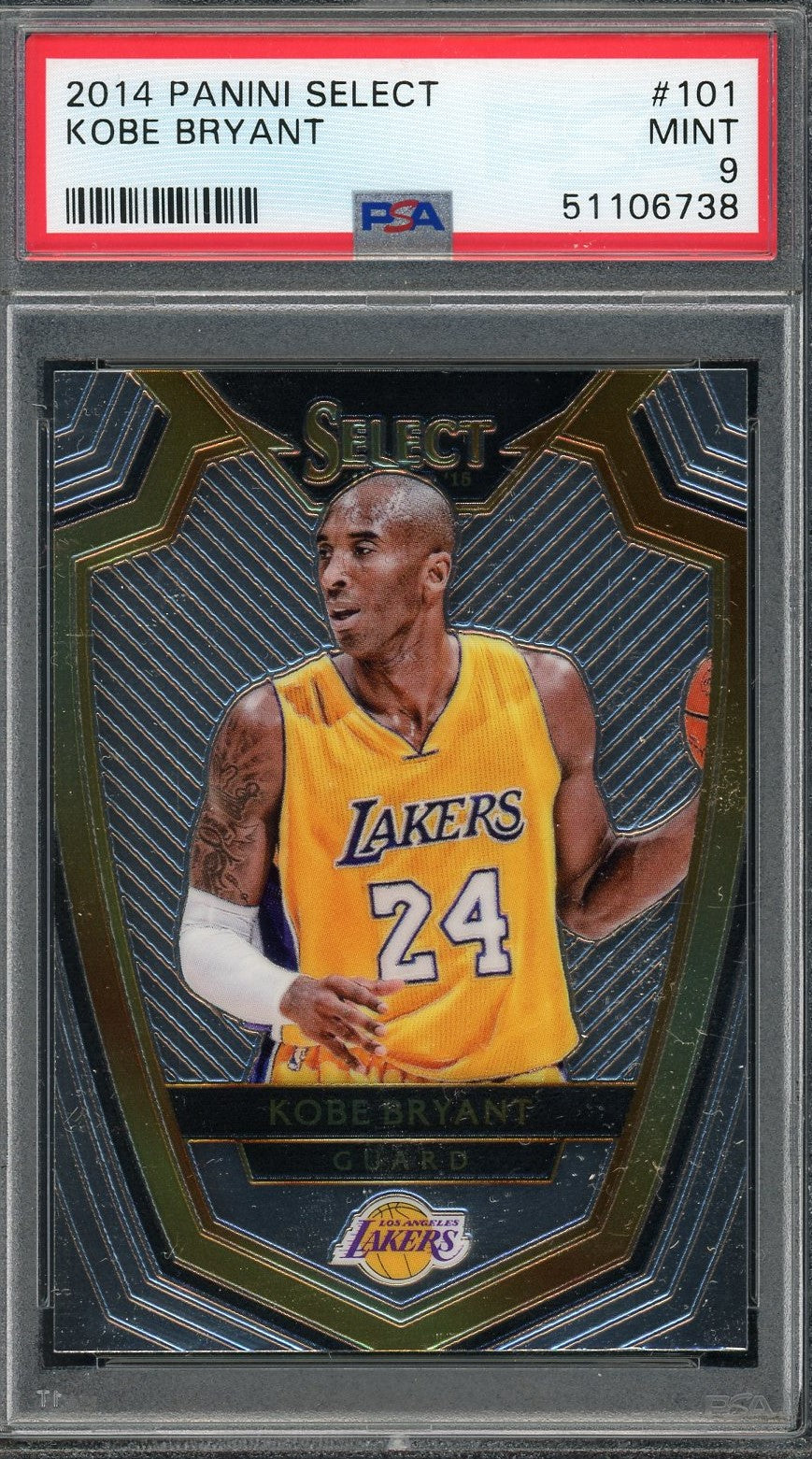 Kobe Bryant 2014 Panini Select Basketball Card #101 Graded PSA 9-Powers Sports Memorabilia