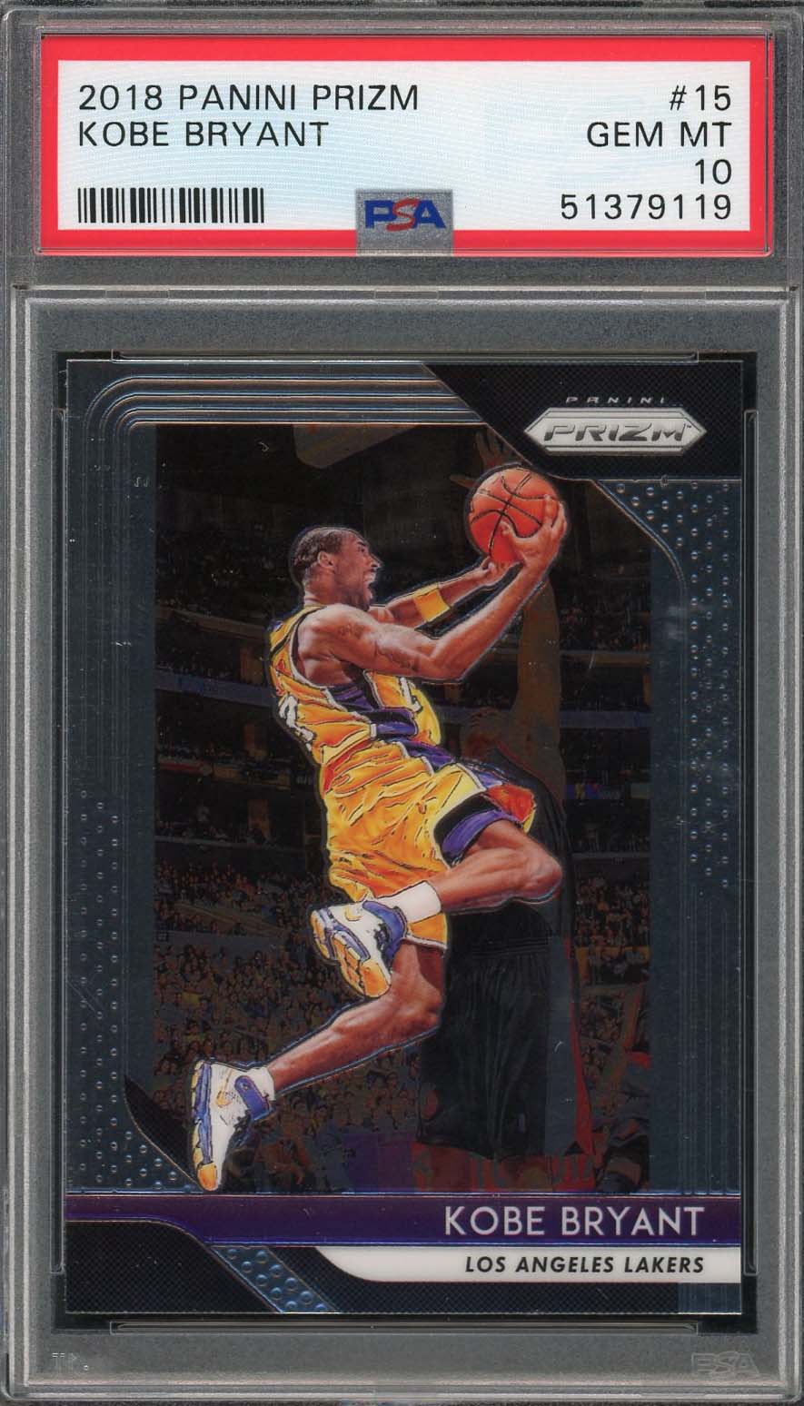 Kobe Bryant 2018 Panini Prizm Basketball Card #15 Graded PSA 10-Powers Sports Memorabilia