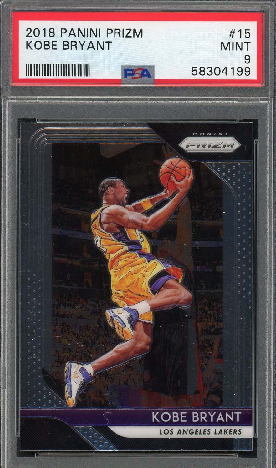 Kobe Bryant 2018 Panini Prizm Basketball Card #15 Graded PSA 9-Powers Sports Memorabilia