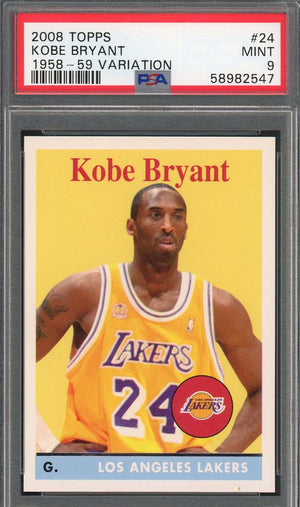 Kobe Bryant 2008 Topps 1958-59 Variation Basketball Card #24 Graded PSA 9-Powers Sports Memorabilia