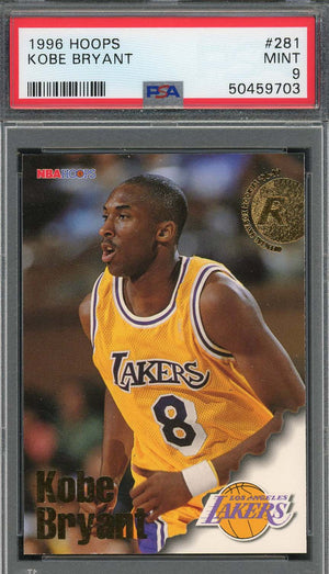 Kobe Bryant 1996 Hoops Rookie Basketball Card #281 Graded PSA 9-Powers Sports Memorabilia