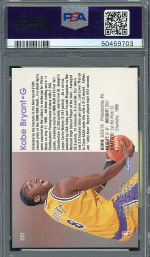 Kobe Bryant 1996 Hoops Rookie Basketball Card #281 Graded PSA 9-Powers Sports Memorabilia