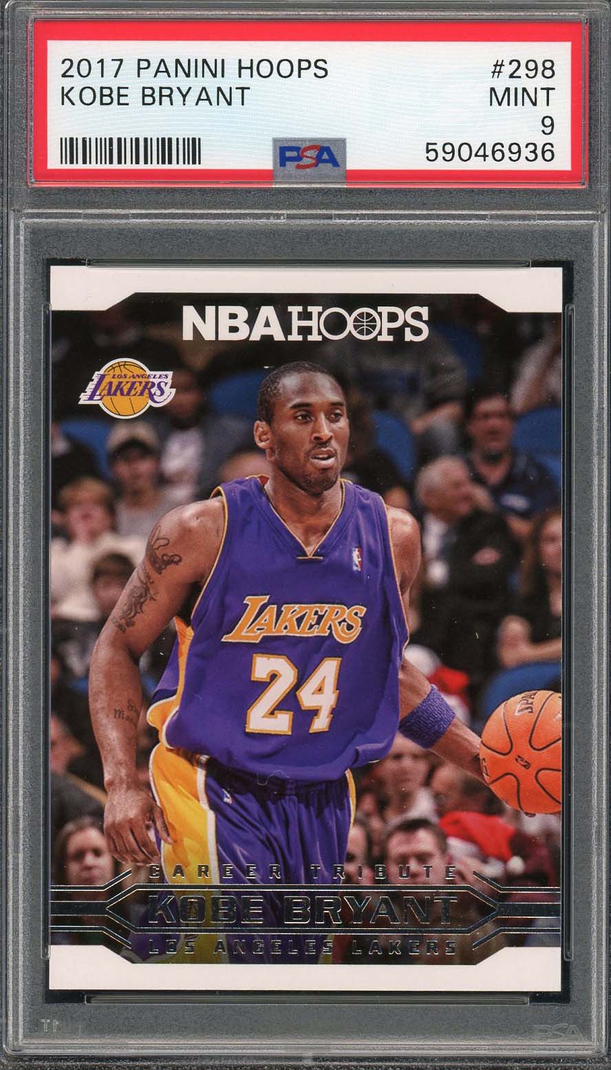 Kobe Bryant 2017 Panini Hopps Basketball Card #298 Graded PSA 9-Powers Sports Memorabilia