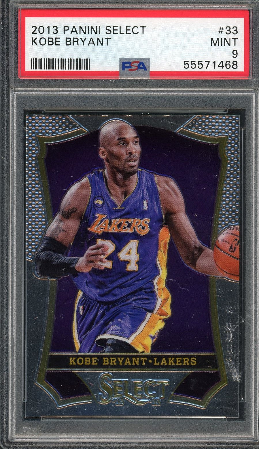 Kobe Bryant 2013 Panini Select Basketball Card #33 Graded PSA 9-Powers Sports Memorabilia