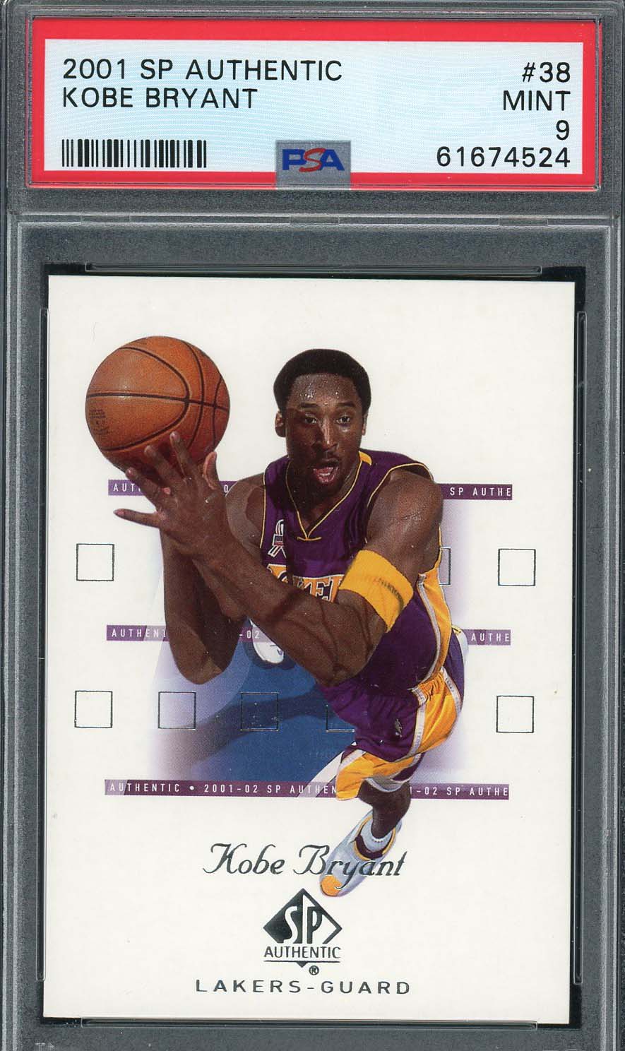 Kobe Bryant 2001 Upper Deck SP Authentic Basketball Card #38 Graded PSA 9-Powers Sports Memorabilia