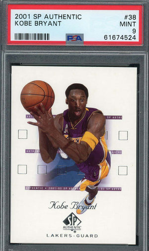 Kobe Bryant 2001 Upper Deck SP Authentic Basketball Card #38 Graded PSA 9-Powers Sports Memorabilia