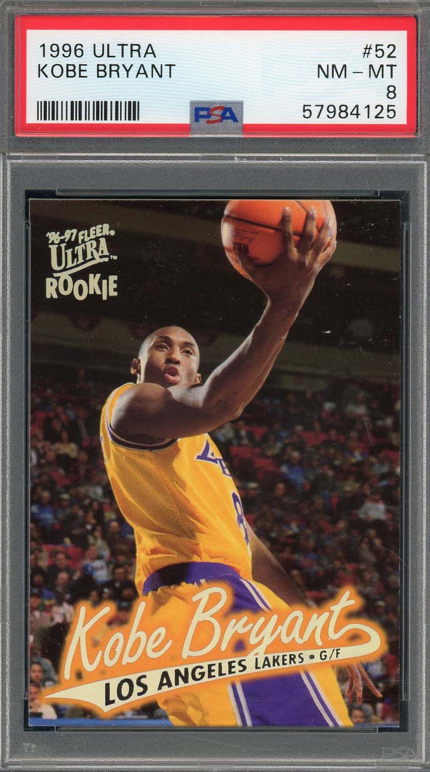 Kobe Bryant 1996 Fleer Ultra Basketball Rookie Card RC #52 Graded PSA 8-Powers Sports Memorabilia
