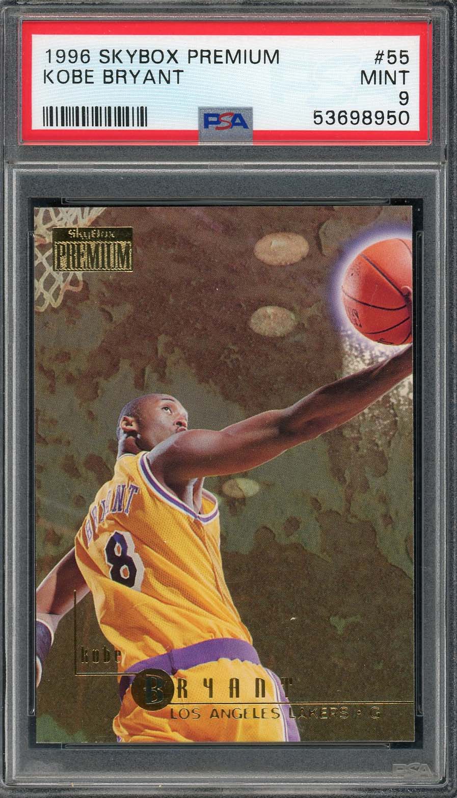 Kobe Bryant 1996 Skybox Premium Basketball Rookie Card #55 Graded PSA 9-Powers Sports Memorabilia