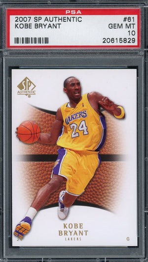 Kobe Bryant 2007 SP Authentic Upper Deck Basketball Card #61 Graded PSA 10 GEM MINT-Powers Sports Memorabilia
