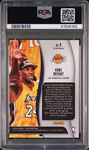 Kobe Bryant 2019 Panini Silver Prizm NBA Finalist Card #9 Graded PSA 10-Powers Sports Memorabilia