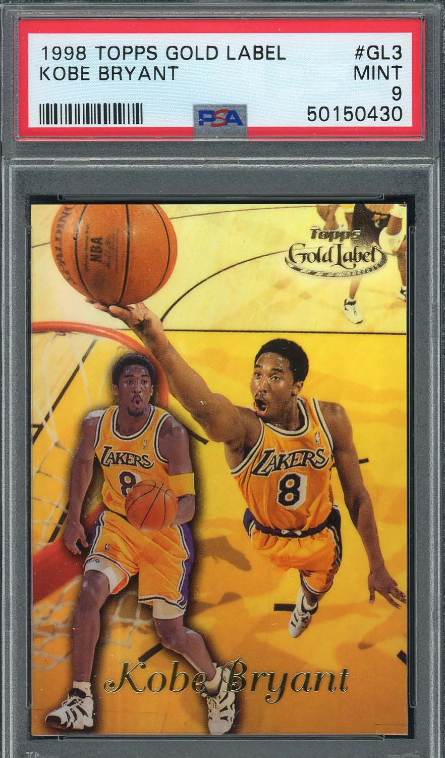 Kobe Bryant 1998 Topps Gold Label Basketball Card #GL3 Graded PSA 9-Powers Sports Memorabilia