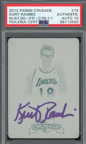 Kurt Rambis 2012 Panini Crusade Signed Printing Plate Card #79 Auto PSA 10 1/1-Powers Sports Memorabilia
