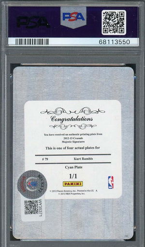 Kurt Rambis 2012 Panini Crusade Signed Printing Plate Card #79 Auto PSA 10 1/1-Powers Sports Memorabilia