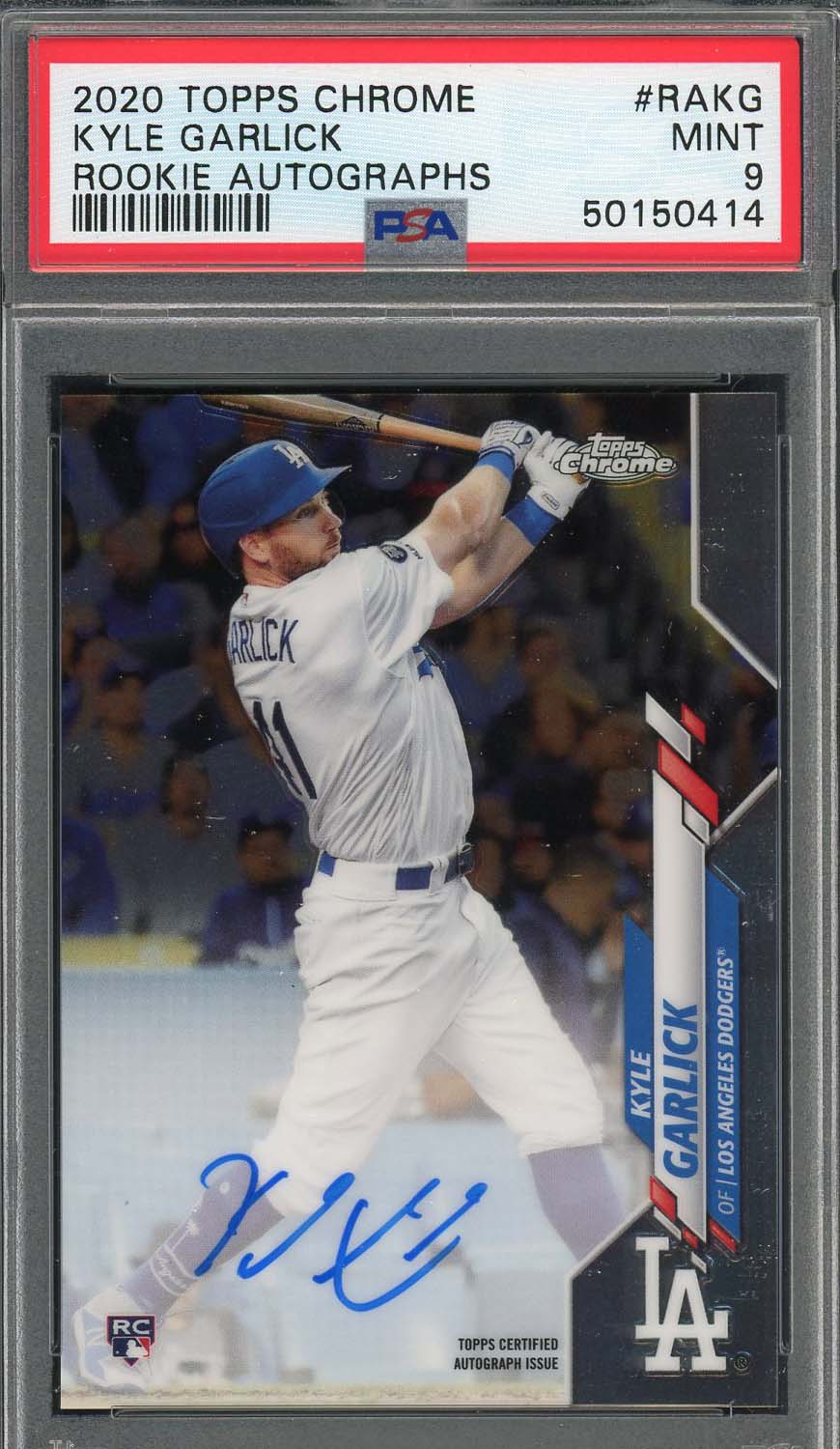 Kyle Garlick 2020 Topps Chrome Rookie Auto Baseball Card #RAKG PSA 9-Powers Sports Memorabilia