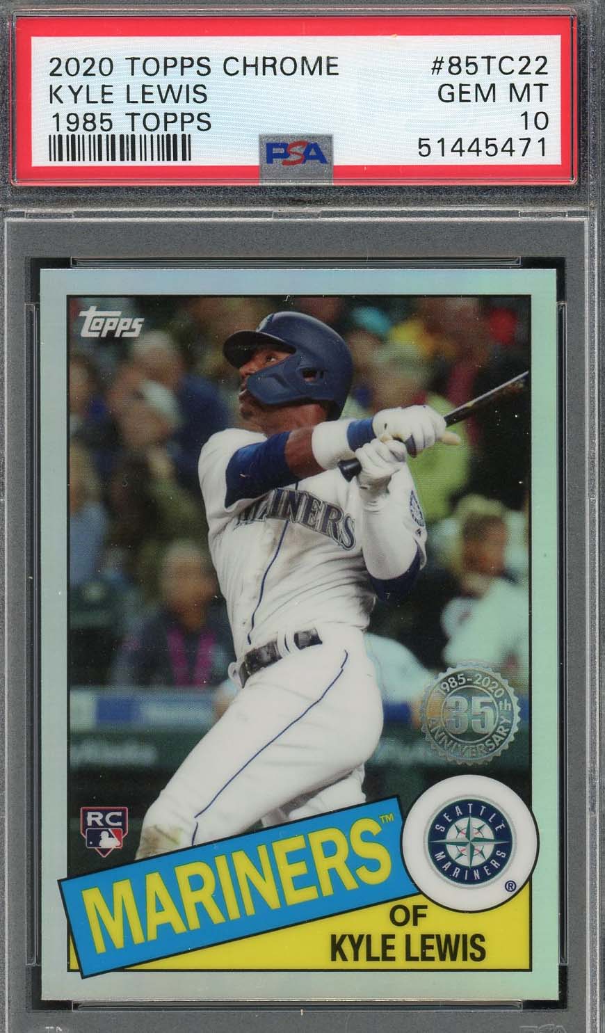 Kyle Lewis 2020 Topps Chrome 1985 Topps Baseball Rookie Card #85TC22 PSA 10-Powers Sports Memorabilia