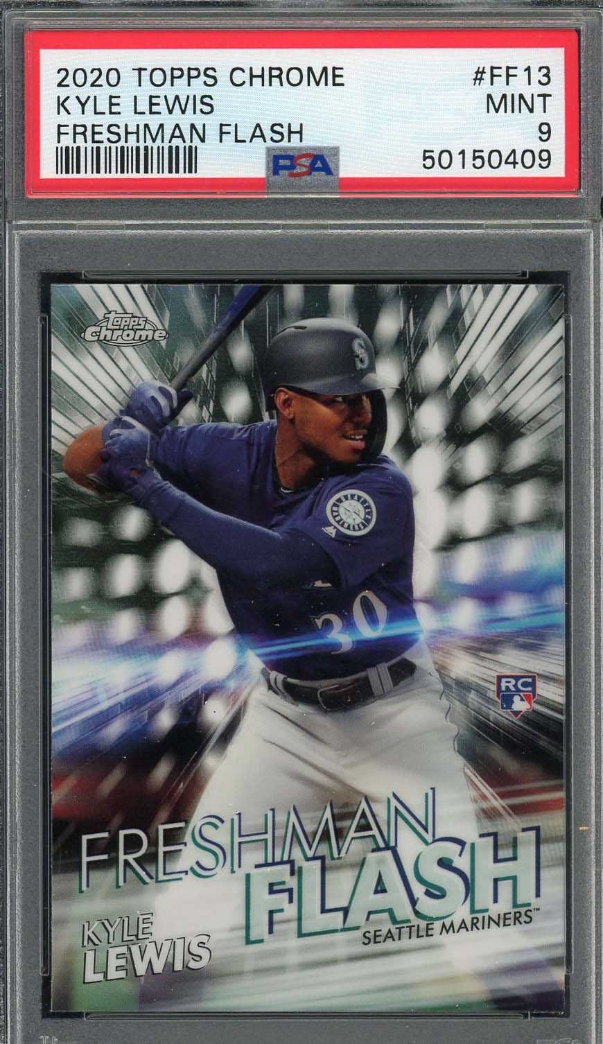 Kyle Lewis 2020 Topps Chrome Freshman Flash Rookie Card RC #FF13 PSA 9-Powers Sports Memorabilia