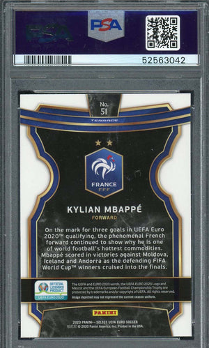Kylian Mbappe 2020 Panini Select UEFA Euro Soccer Card #51 Graded PSA 10-Powers Sports Memorabilia