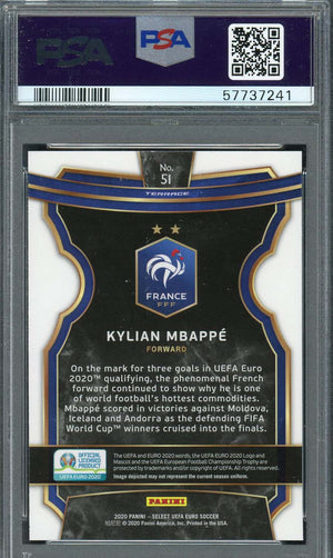 Kylian Mbappe 2020 Panini Select UEFA Euro Soccer Card #51 Graded PSA 9-Powers Sports Memorabilia
