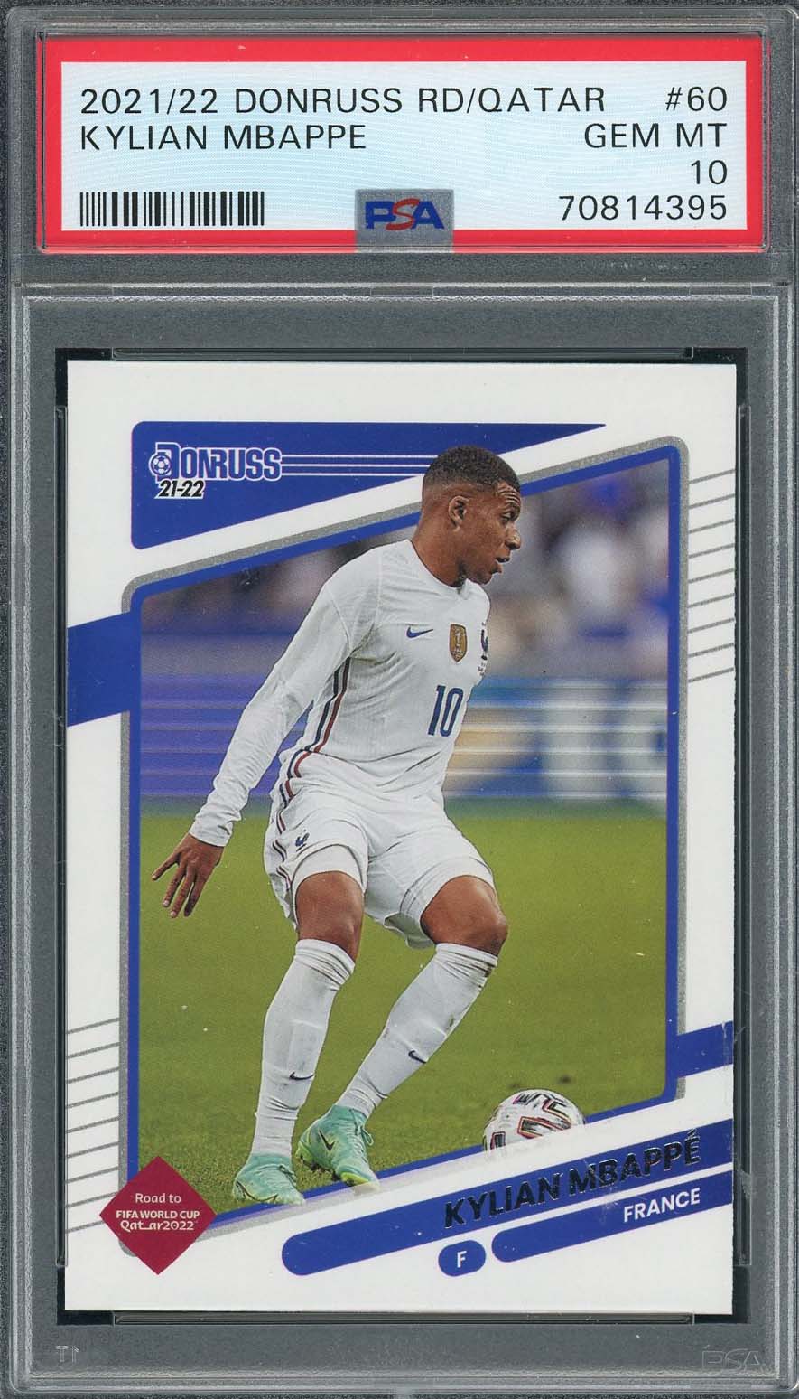 Kylian Mbappe 2021-22 Panini Donruss Qatar World Cup Card #60 Graded PSA 10-Powers Sports Memorabilia