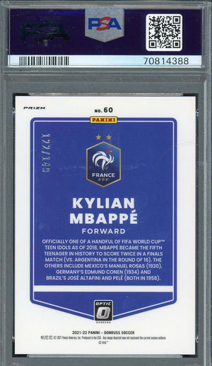 Kylian Mbappe 2021-22 Panini Donruss Optic Red World Cup Card #60 PSA 9 122/149-Powers Sports Memorabilia