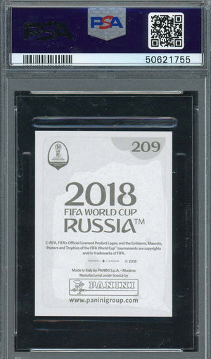 Kylian Mbappe 2018 Panini World Cup Rookie Stickers Black Back Card #209 PSA 8-Powers Sports Memorabilia