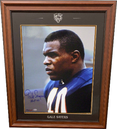 Gale Sayers Autographed Chicago Bears 16 x 20 Photograph HOF 77 Custom Laser Logo Framing - CTBL_L03486W-Powers Sports Memorabilia