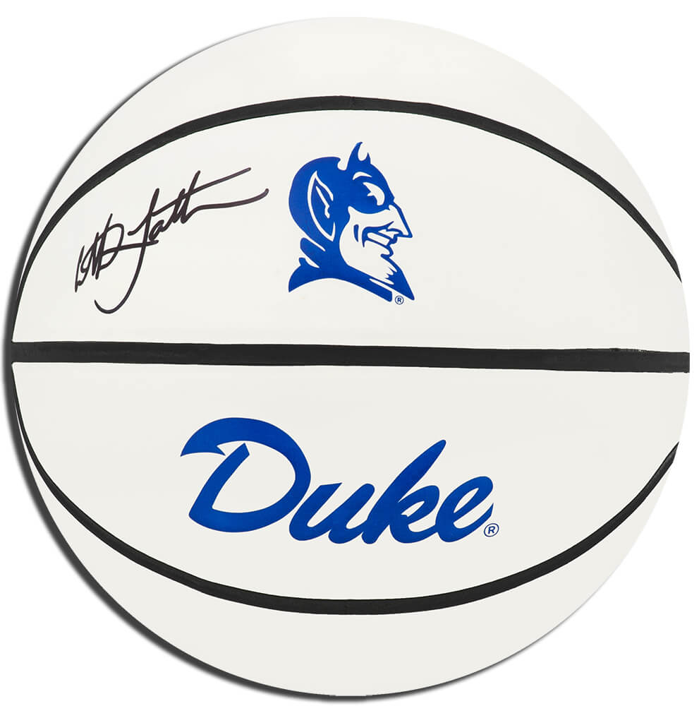 Christian Laettner Autographed Duke Blue Devils Rawlings White Logo Basketball-Powers Sports Memorabilia